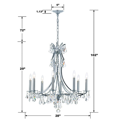 Cedar 8 Light Polished Chrome Chandelier Chandelier Crystorama