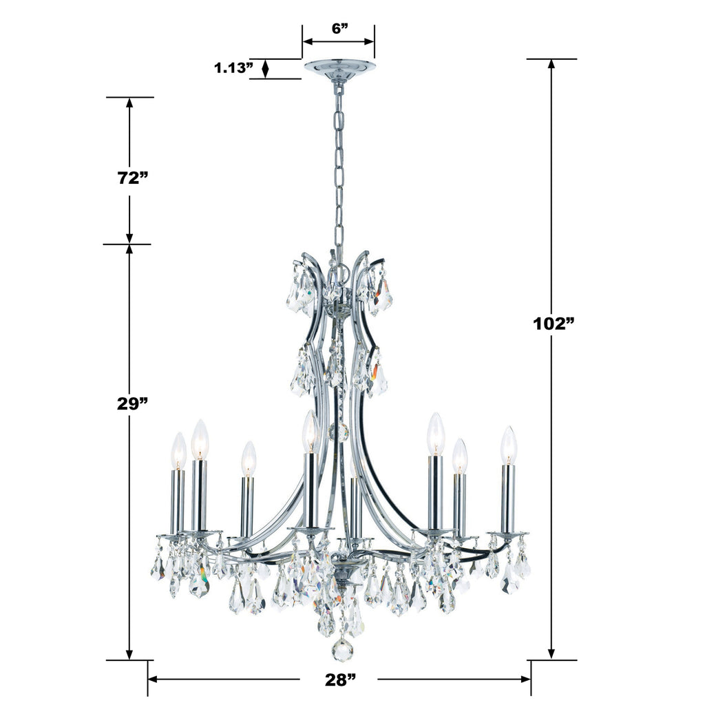 Cedar 8 Light Swarovski Strass Crystal Polished Chrome Chandelier Chandelier Crystorama