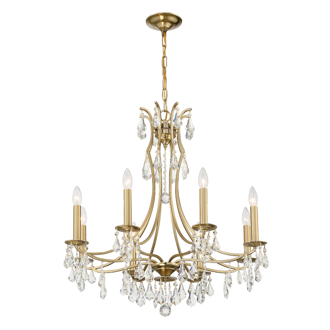 Cedar 8 Light Vibrant Gold Chandelier Chandelier Crystorama