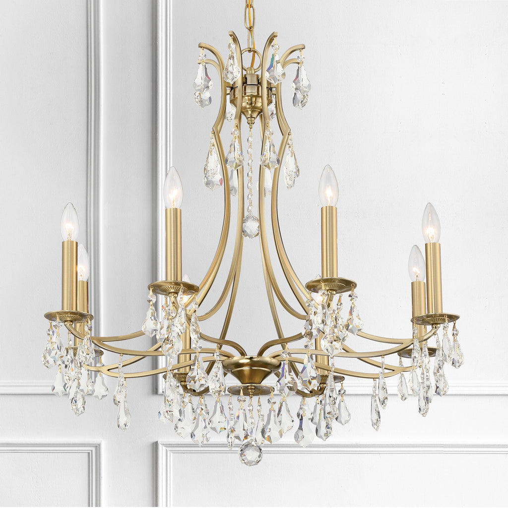 Cedar 8 Light Vibrant Gold Chandelier Chandelier Crystorama