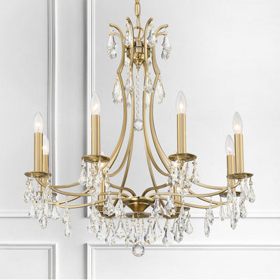 Cedar 8 Light Vibrant Gold Chandelier Chandelier Crystorama