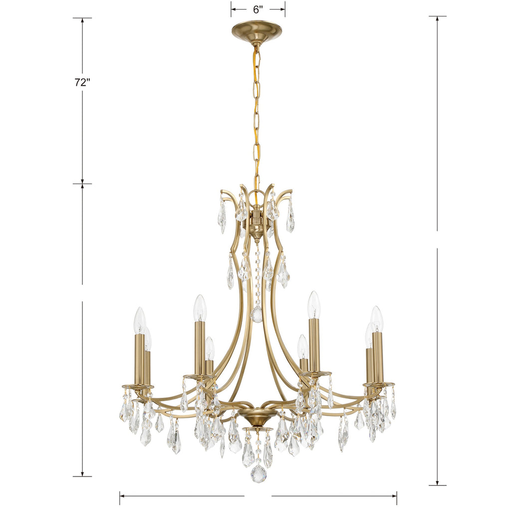 Cedar 8 Light Vibrant Gold Chandelier Chandelier Crystorama