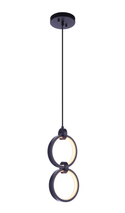 Context 2 Light LED Pendant in Flat Black Pendant Craftmade