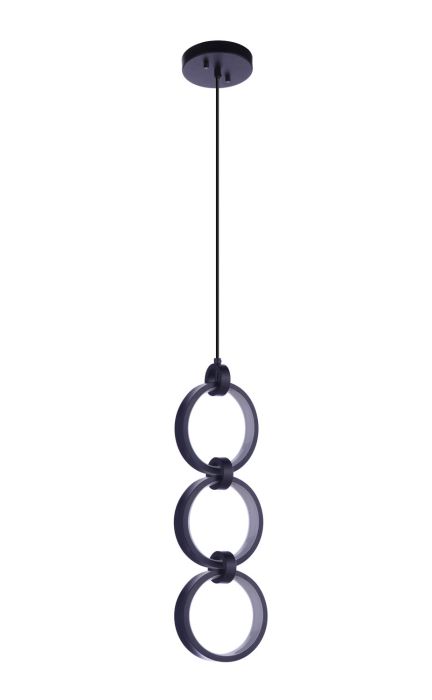 Context 3 Light LED Pendant in Flat Black Pendant Craftmade