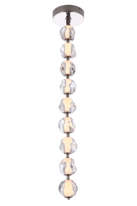 ##Antique Hardware## Jackie 9 Light LED Pendant in Polished Nickel