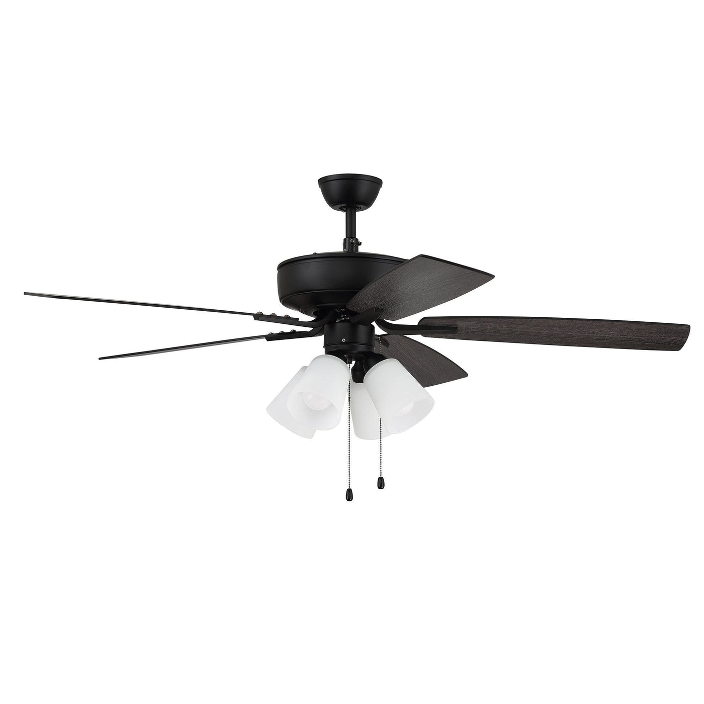 52" Pro Plus 114 in Flat Black  w/ Flat Black/Grey Wood Blades Ceiling Fan CRAFTMADE