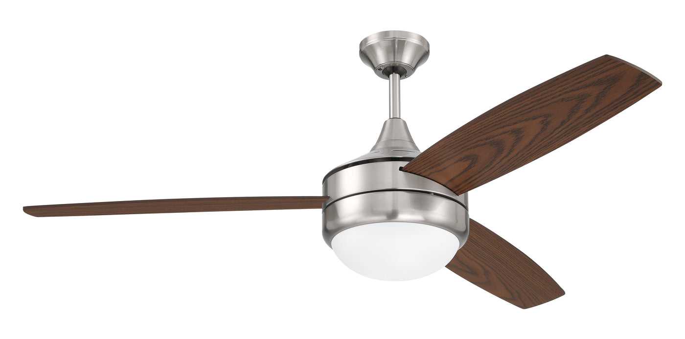 52" Phaze II 3-Blade in Brushed Polished Nickel w/ Walnut/Dark Oak Blades Ceiling Fan CRAFTMADE