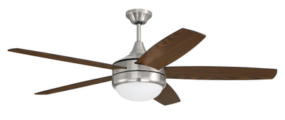 52" Phaze II 5-Blade in Brushed Polished Nickel w/ Walnut/Dark Oak Blades Ceiling Fan CRAFTMADE