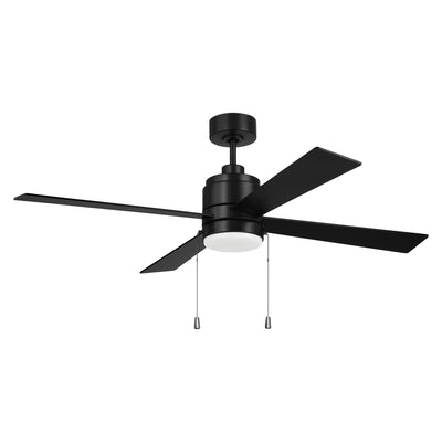 52" McCoy 4-Blade w/ Pull Chain in Flat Black w/ Flat Black Blades Ceiling Fan CRAFTMADE