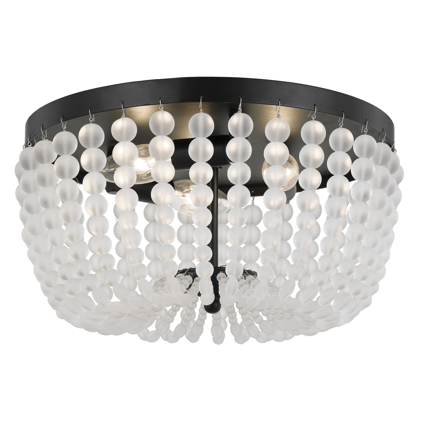 Rylee 3 Light Matte Black Flush Mount Semi Flush Crystorama