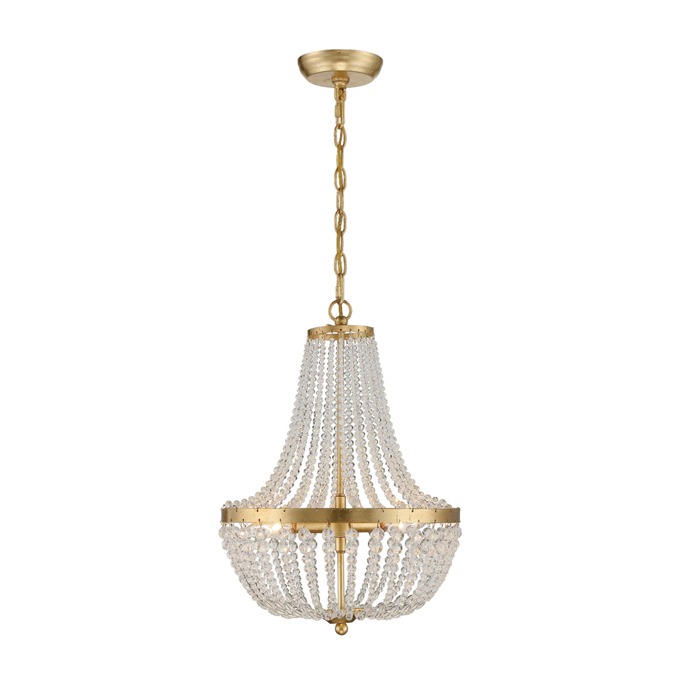 Rylee 3 Light Antique Gold Mini Chandelier Chandelier Crystorama