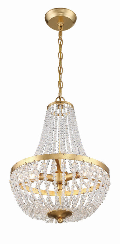 Rylee 3 Light Antique Gold Mini Chandelier Chandelier Crystorama