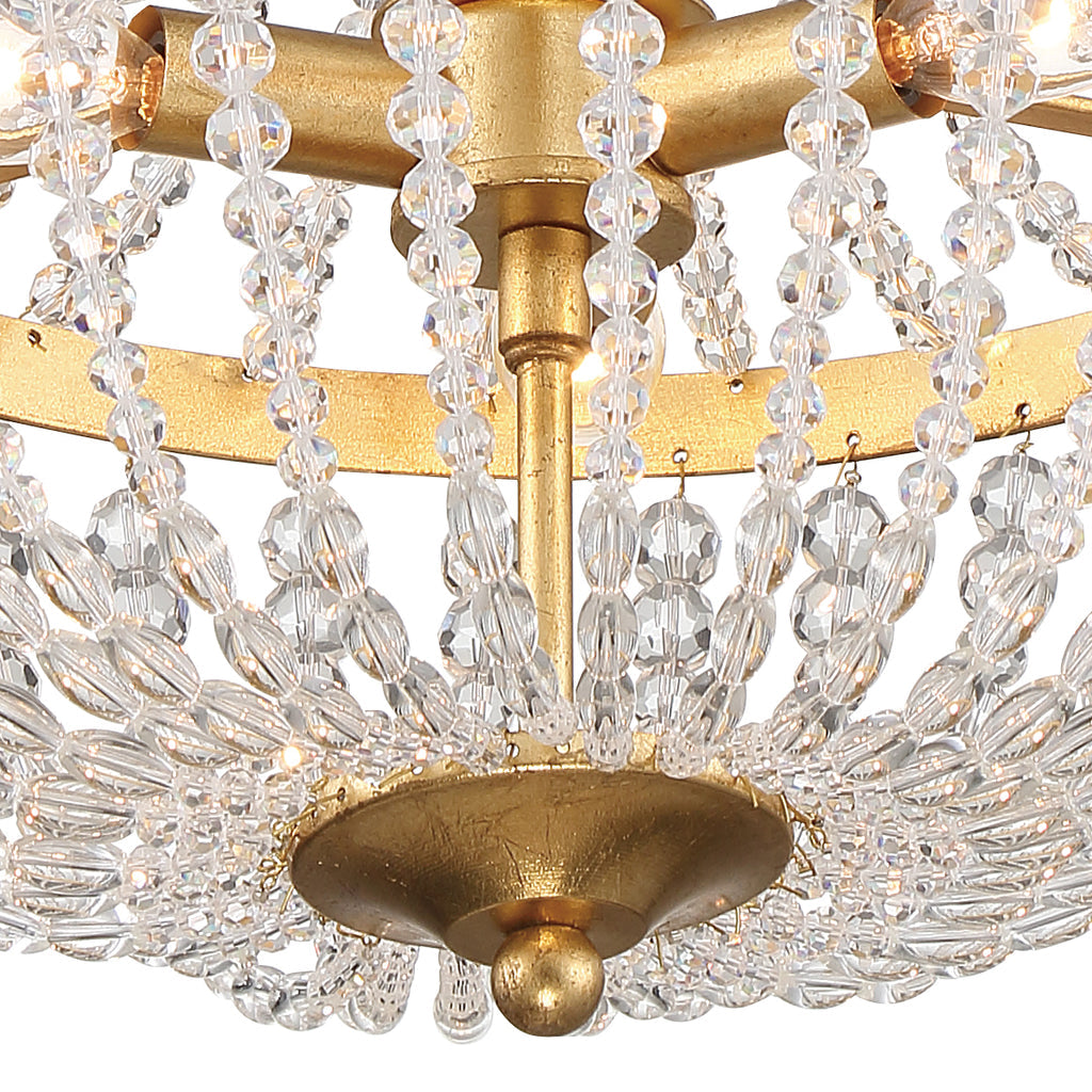 Rylee 3 Light Antique Gold Mini Chandelier Chandelier Crystorama