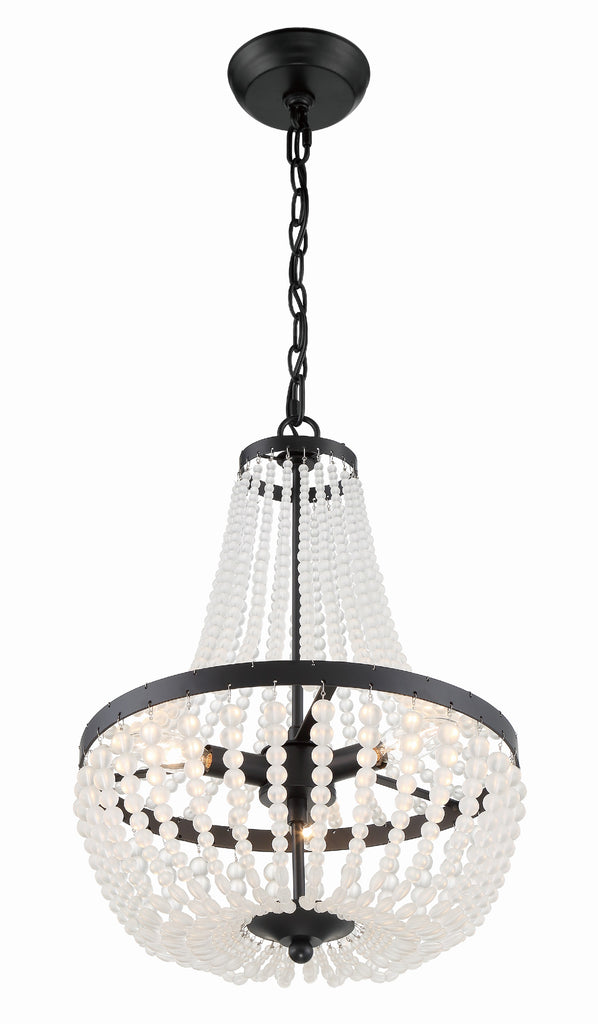 Rylee 3 Light Matte Black Mini Chandelier Chandelier Crystorama