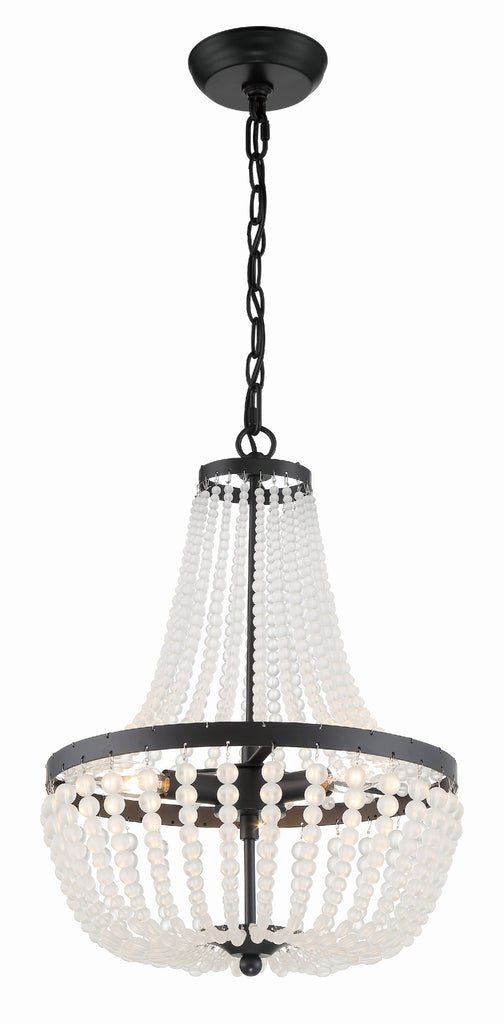 Rylee 3 Light Matte Black Mini Chandelier Chandelier Crystorama