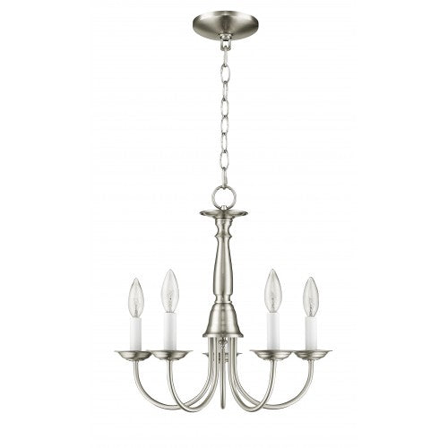 5 Light Brushed Nickel Chandelier Chandelier Livex