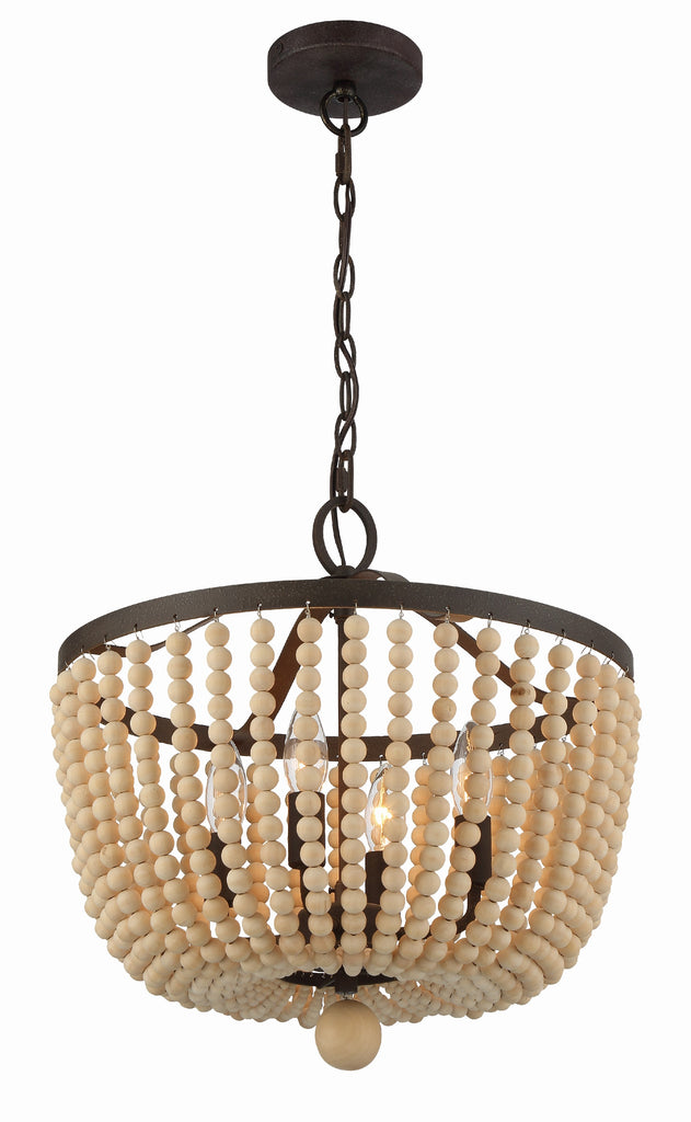 Rylee 4 Light Forged Bronze Mini Chandelier Chandelier Crystorama