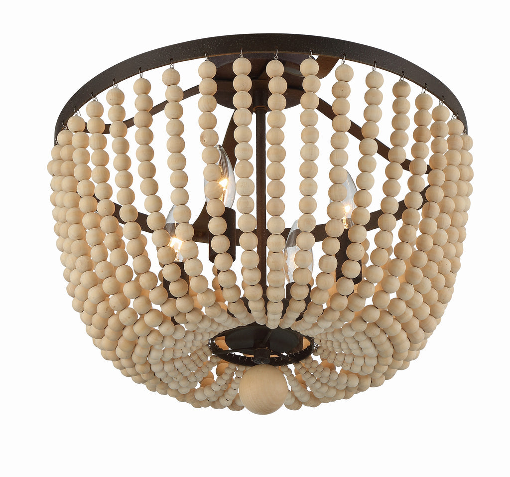 Rylee 4 Light Forged Bronze Semi Flush Mount Semi Flush Crystorama