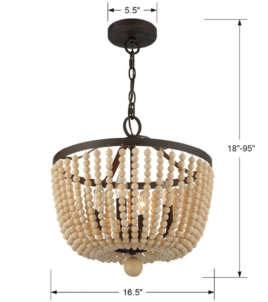 Rylee 4 Light Forged Bronze Mini Chandelier Chandelier Crystorama