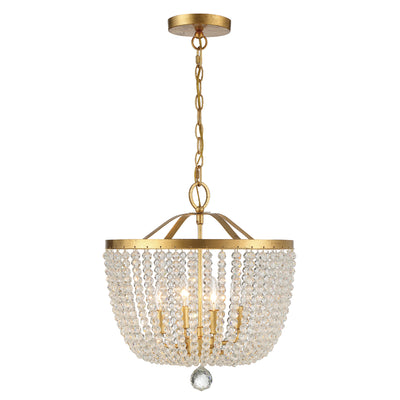 Rylee 4 Light Antique Gold Mini Chandelier Chandelier Crystorama