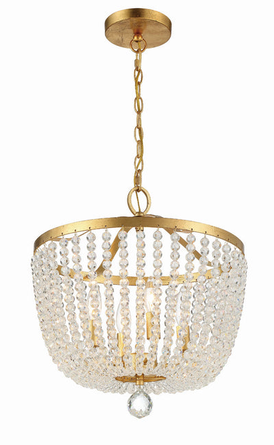 Rylee 4 Light Antique Gold Mini Chandelier Chandelier Crystorama