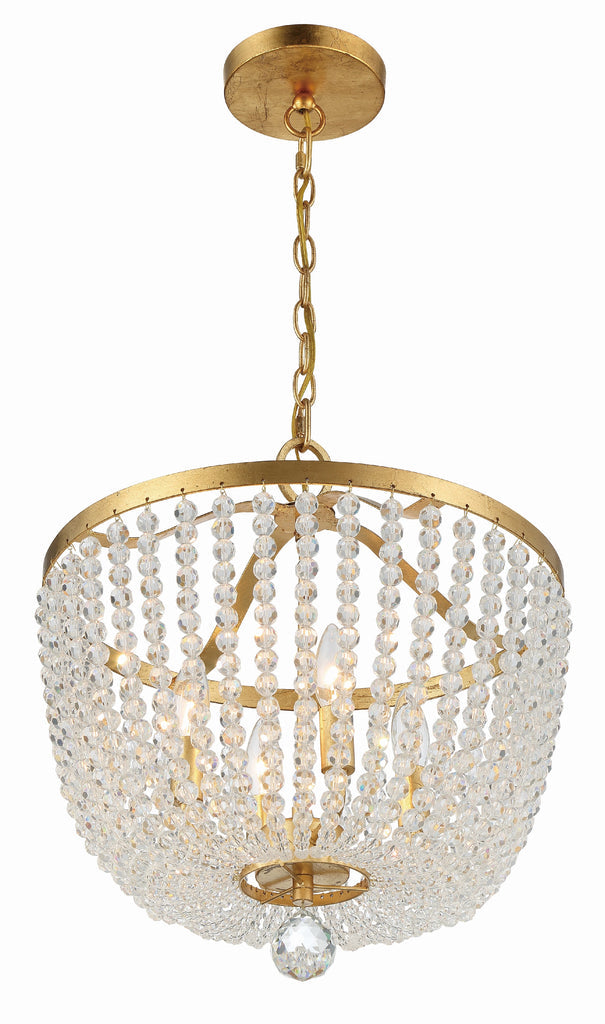 Rylee 4 Light Antique Gold Mini Chandelier Chandelier Crystorama