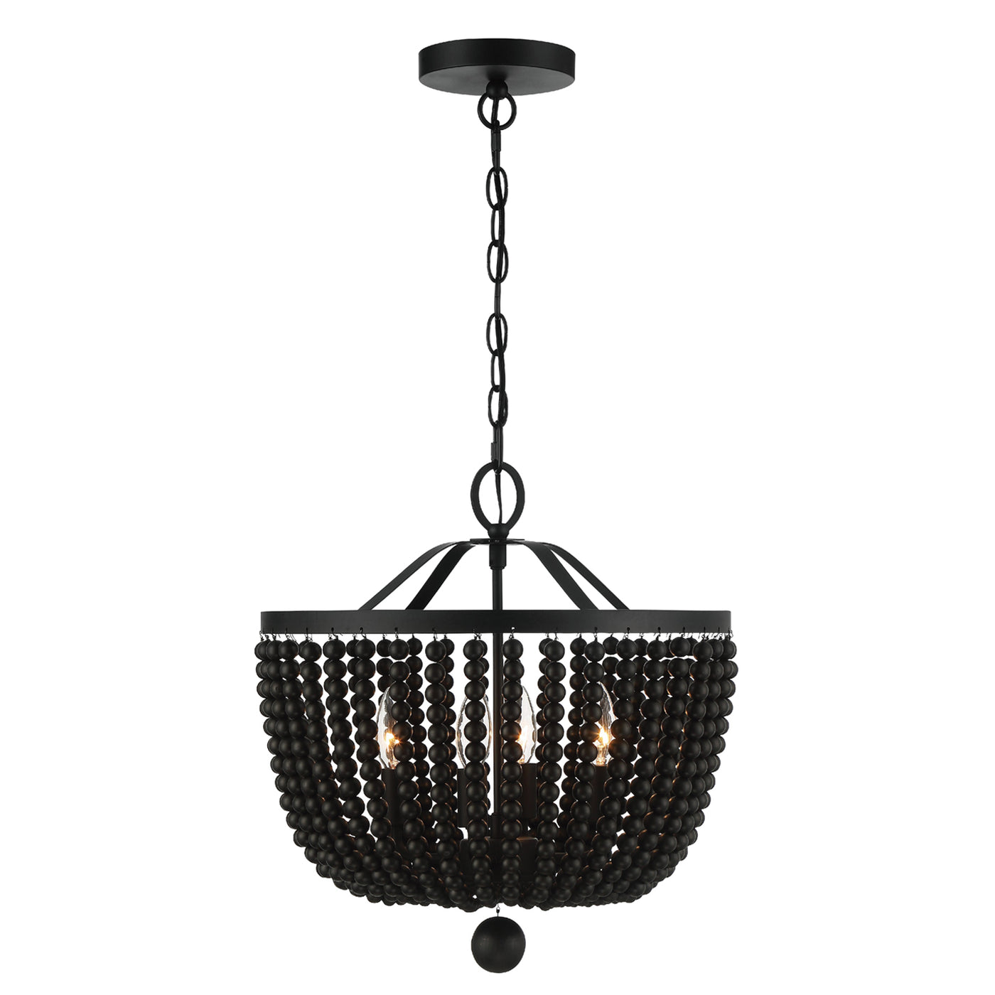 Rylee 4 Light Matte Black Mini Chandelier Chandelier Crystorama