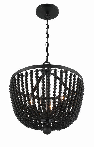 Rylee 4 Light Matte Black Mini Chandelier Chandelier Crystorama