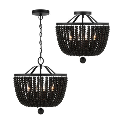 Rylee 4 Light Matte Black Mini Chandelier Chandelier Crystorama