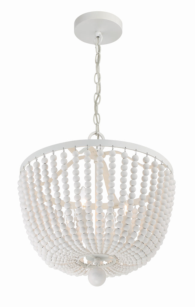 Rylee 4 Light Matte White Mini Chandelier Chandelier Crystorama