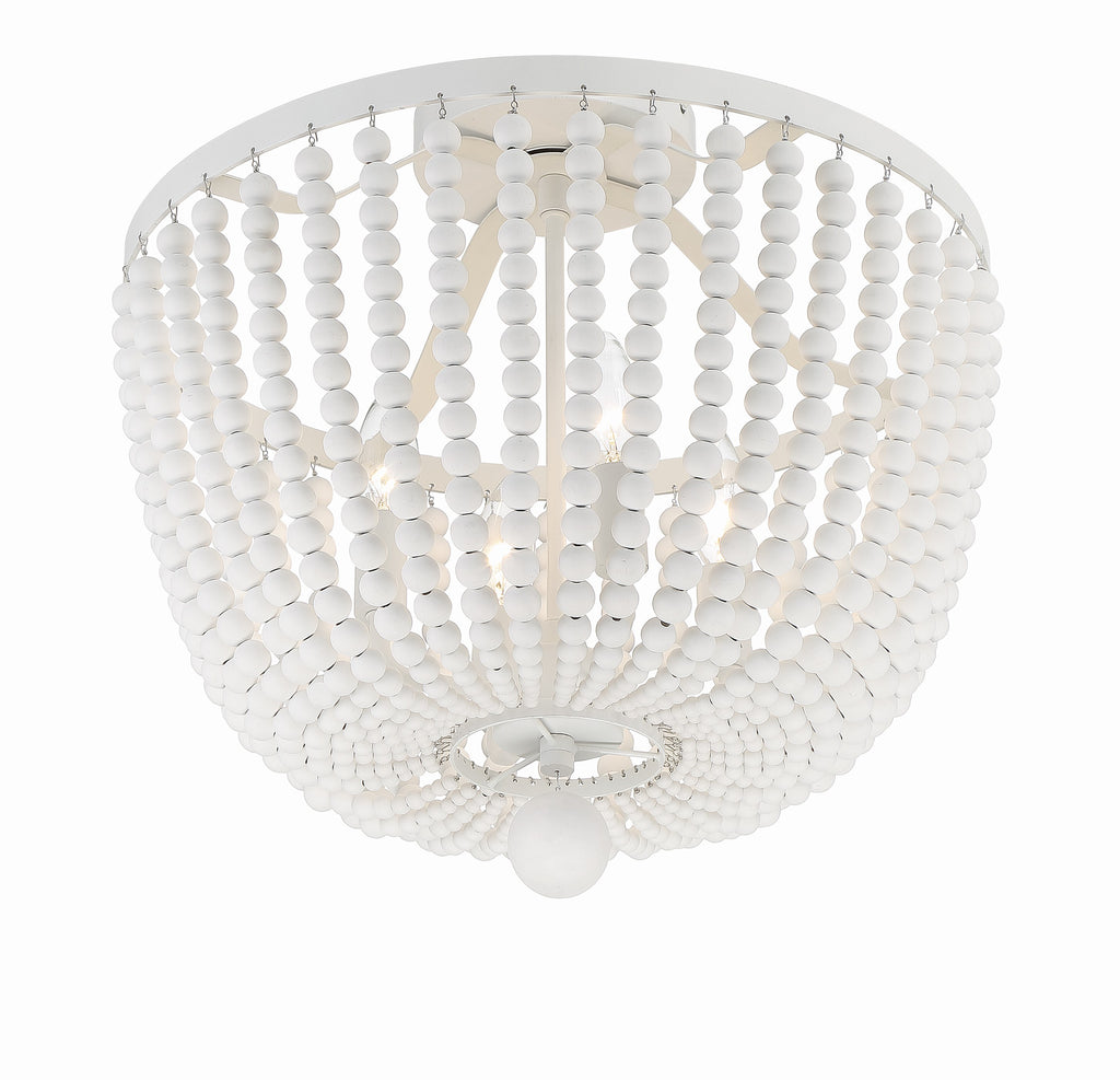 Rylee 4 Light Matte White Semi Flush Mount Semi Flush Crystorama