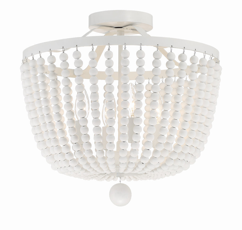 Rylee 4 Light Matte White Semi Flush Mount Semi Flush Crystorama