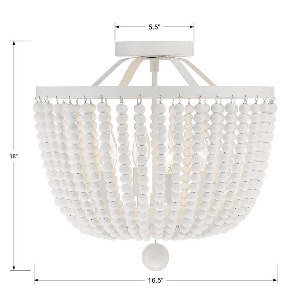 Rylee 4 Light Matte White Semi Flush Mount Semi Flush Crystorama