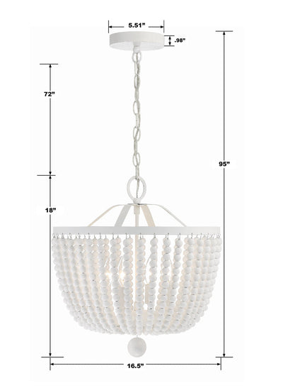 Rylee 4 Light Matte White Mini Chandelier Chandelier Crystorama