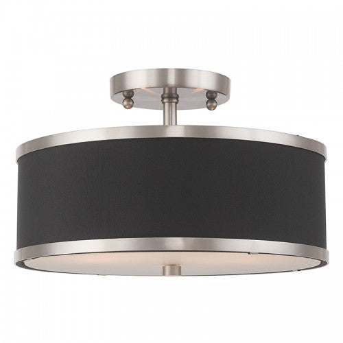2 Light Brushed Nickel Ceiling Mount Semi Flush Livex