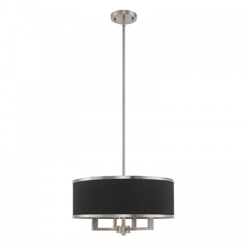 4 Light Brushed Nickel Pendant Chandelier Chandelier Livex