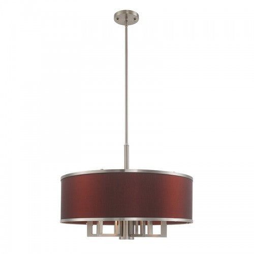 7 Light Brushed Nickel Pendant Chandelier Chandelier Livex