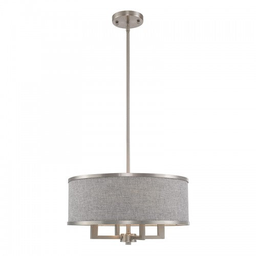 4 Light Brushed Nickel Pendant Chandelier Chandelier Livex