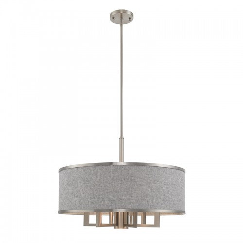 7 Light Brushed Nickel Pendant Chandelier Chandelier Livex