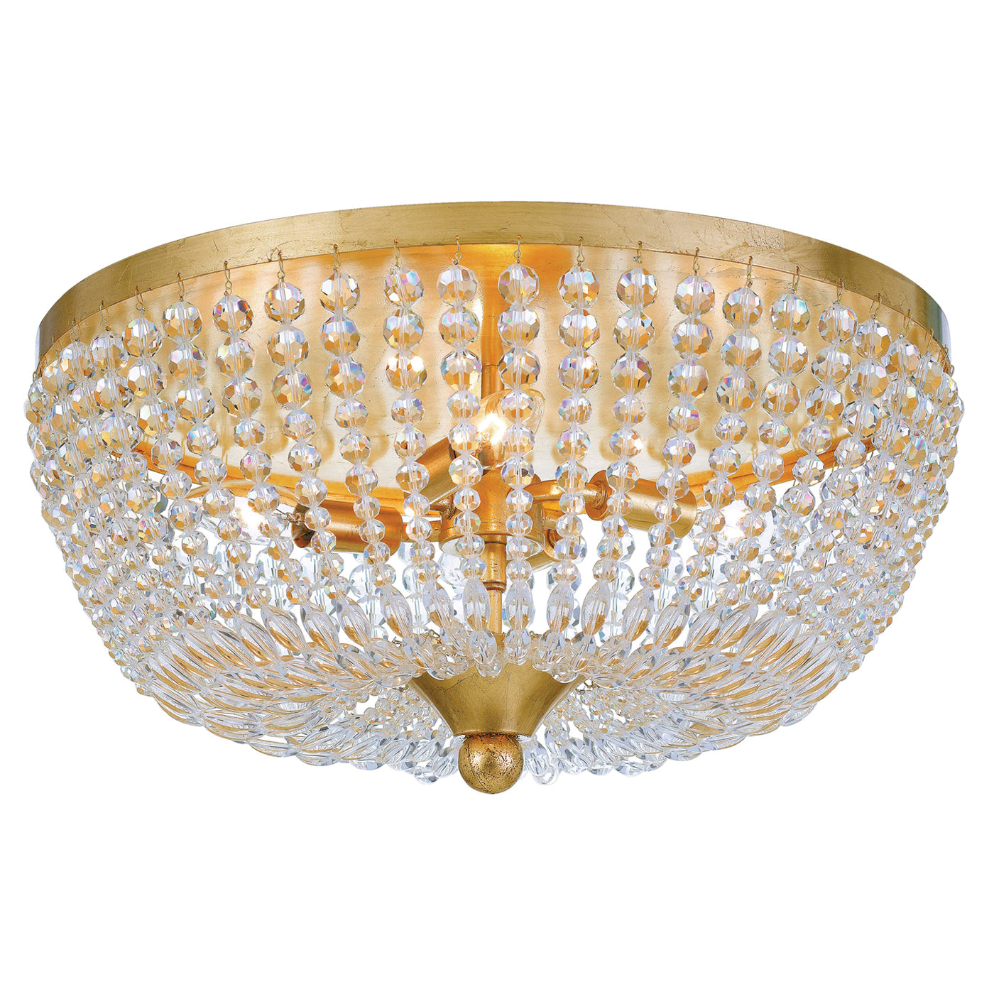 Rylee 4 Light Antique Gold Flush Mount Semi Flush Crystorama