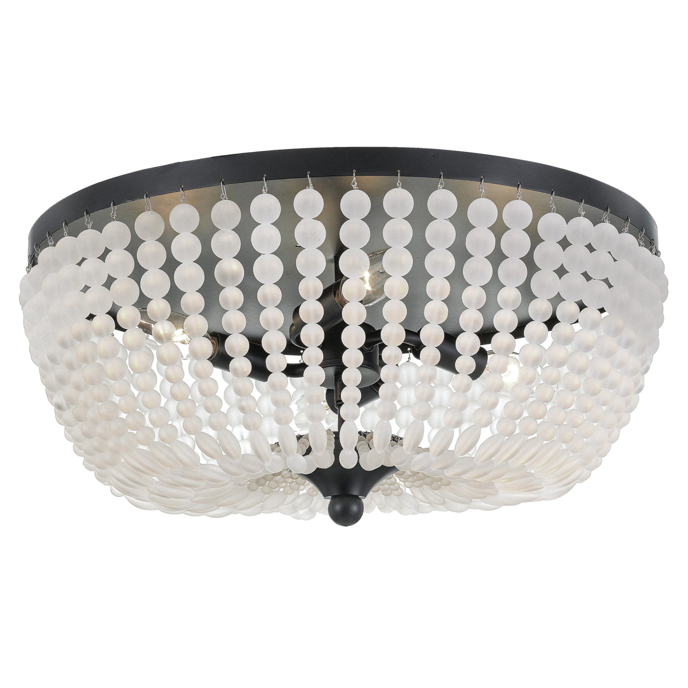 Rylee 4 Light Matte Black Flush Mount Semi Flush Crystorama