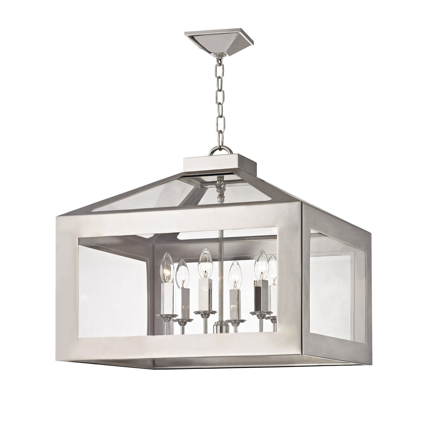 Brian Patrick Flynn Hurley 6 Light Polished Nickel Chandelier Chandelier Crystorama