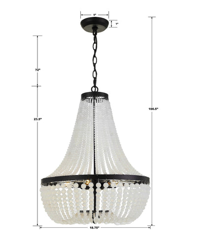 Rylee 6 Light Matte Black Chandelier Chandelier Crystorama