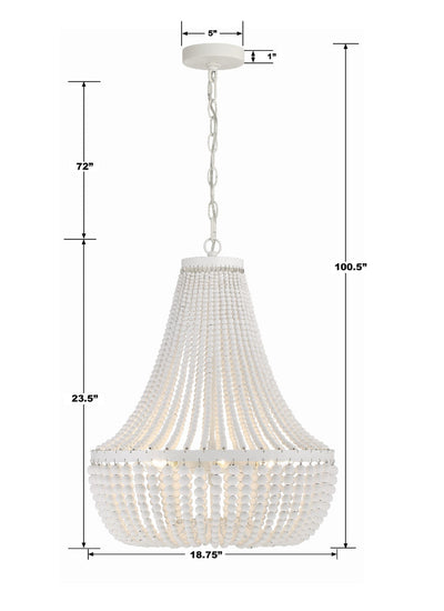 Rylee 6 Light Matte White Chandelier Chandelier Crystorama