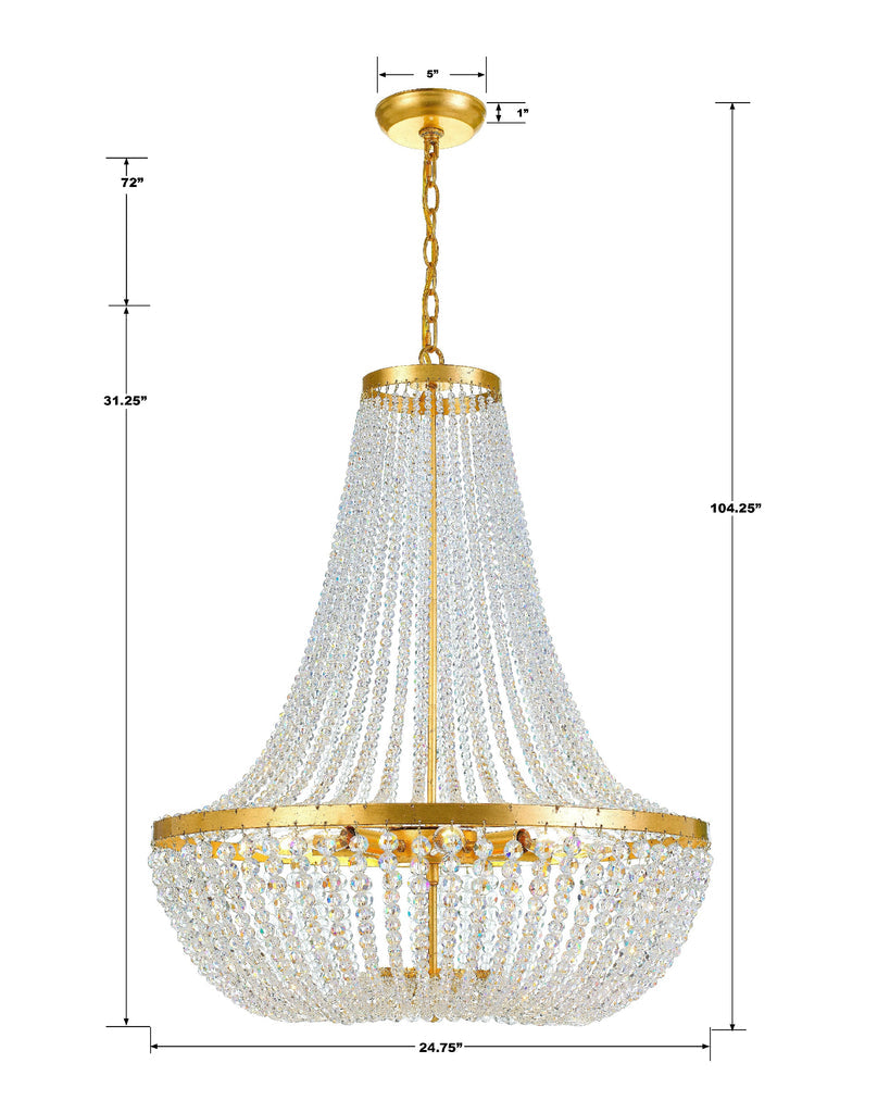 Rylee 8 Light Antique Gold Chandelier Chandelier Crystorama