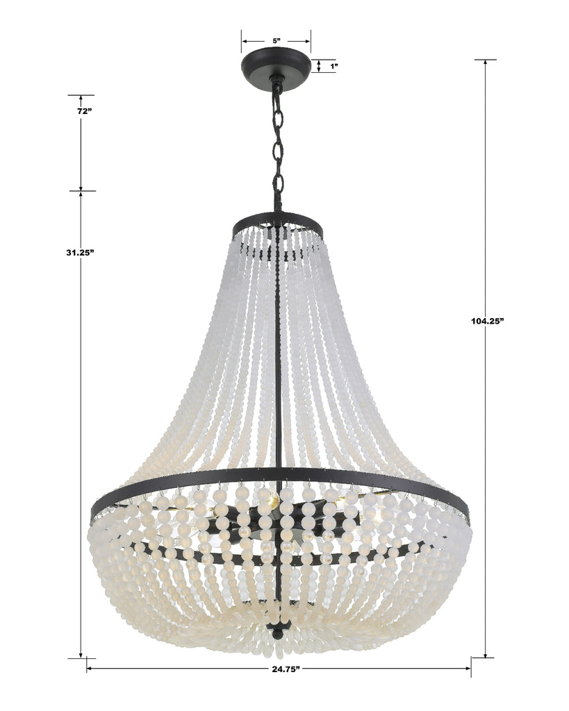 Rylee 8 Light Matte Black Chandelier Chandelier Crystorama