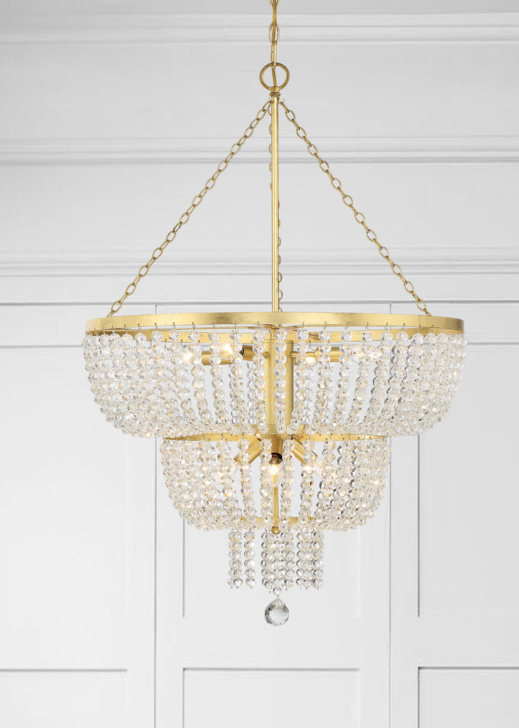 Rylee 8 Light Antique Gold Chandelier Chandelier Crystorama