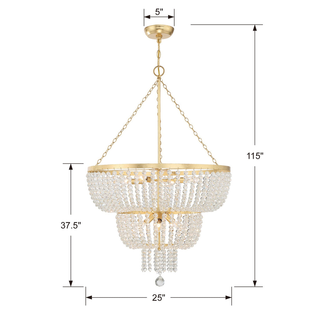 Rylee 8 Light Antique Gold Chandelier Chandelier Crystorama