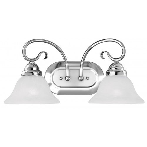 2 Light Polished Chrome Bath Light Wall Sconce Livex