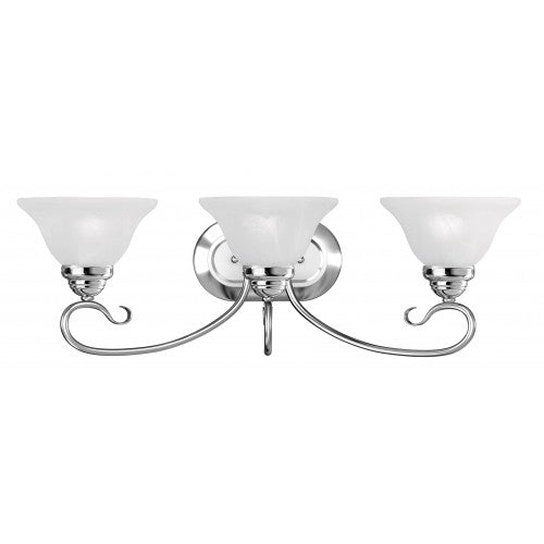 3 Light Polished Chrome Bath Light Wall Sconce Livex